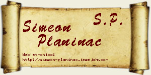 Simeon Planinac vizit kartica